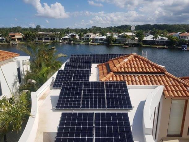 Solar panels on Noosa home